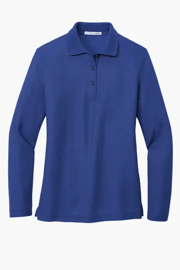 Port Authority Women's Silk Touch Long Sleeve Polo — view 7