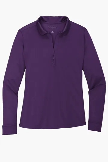 Port Authority Women's Silk Touch Performance Long Sleeve Polo — view 3