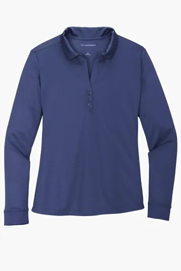 Port Authority Women's Silk Touch Performance Long Sleeve Polo — view 6