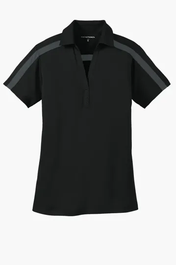 Port Authority Women's Silk Touch Performance Colorblock Stripe Polo — view 2
