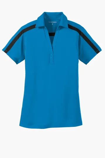 Port Authority Women's Silk Touch Performance Colorblock Stripe Polo — view 3