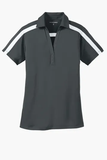 Port Authority Women's Silk Touch Performance Colorblock Stripe Polo — view 7