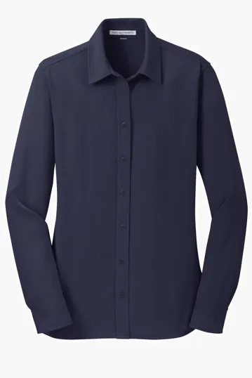Port Authority Women's Dimension Knit Dress Shirt — view 3