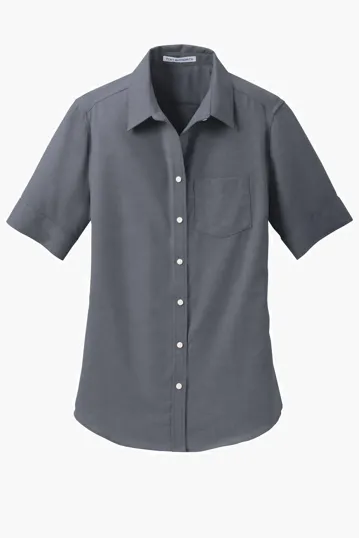 Port Authority Women's Short Sleeve SuperPro Oxford Shirt — view 2