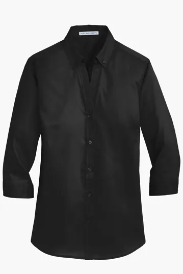 Port Authority Women's 3/4-Sleeve SuperPro Twill Shirt — view 2