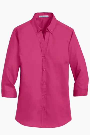 Port Authority Women's 3/4-Sleeve SuperPro Twill Shirt — view 4