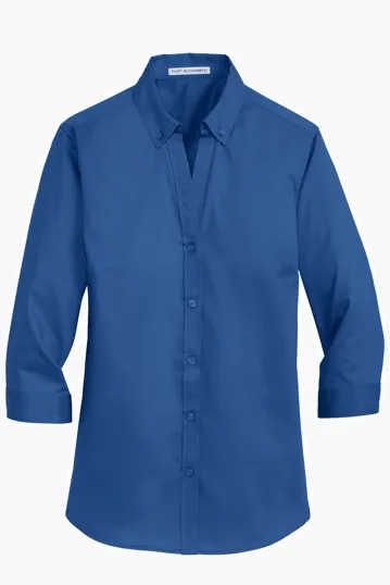 Port Authority Women's 3/4-Sleeve SuperPro Twill Shirt — view 5