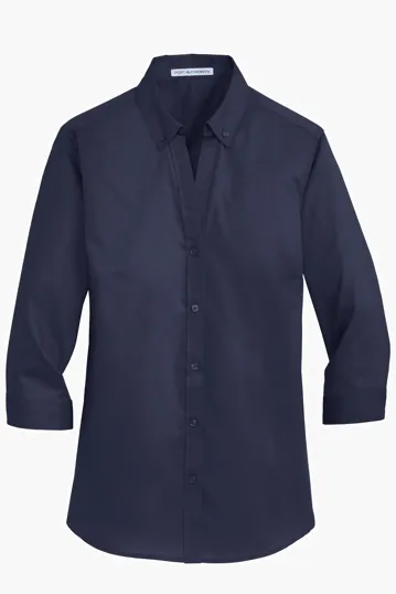 Port Authority Women's 3/4-Sleeve SuperPro Twill Shirt — view 6