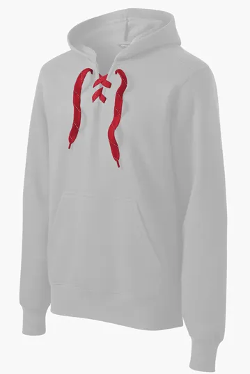 Sport-Tek Lace Up Hooded Sweatshirt Laces — view 5