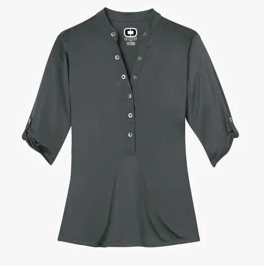 OGIO Crush Henley, 3/4 Sleeve Women's Polo — view 4