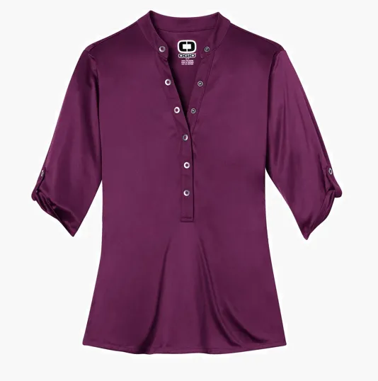 OGIO Crush Henley, 3/4 Sleeve Women's Polo — view 5