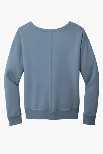Port & Co Women's Beach Wash Garment-Dyed V-Neck Sweatshirt — view 8