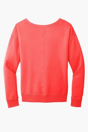Port & Co Women's Beach Wash Garment-Dyed V-Neck Sweatshirt — view 10