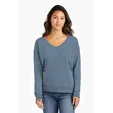 Port & Co Women's Beach Wash Garment-Dyed V-Neck Sweatshirt