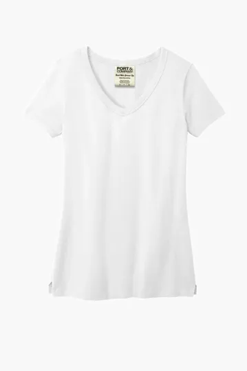 Port & Co Women's Beach Wash Garment-Dyed V-Neck Tee — view 10