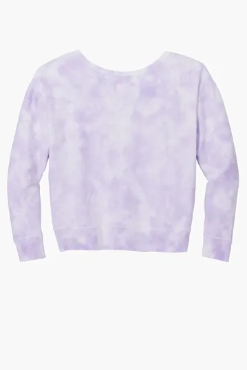 Port & Co Women's Beach Wash Cloud Tie-Dye V-Neck Sweatshirt — view 7