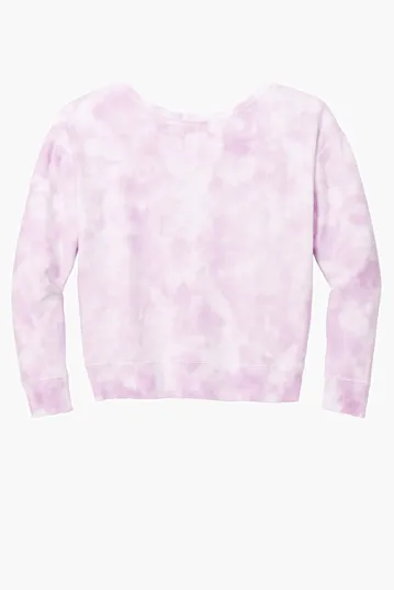 Port & Co Women's Beach Wash Cloud Tie-Dye V-Neck Sweatshirt — view 8