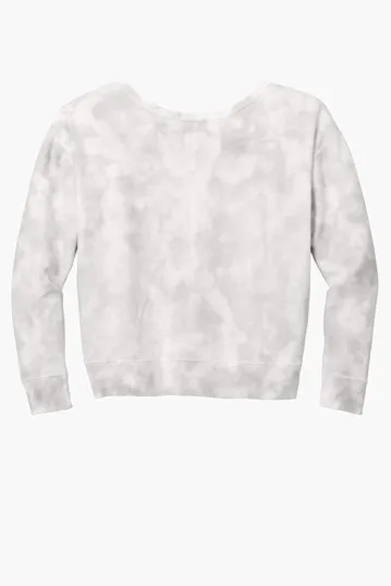 Port & Co Women's Beach Wash Cloud Tie-Dye V-Neck Sweatshirt — view 10