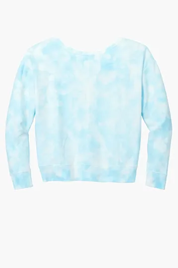 Port & Co Women's Beach Wash Cloud Tie-Dye V-Neck Sweatshirt — view 11
