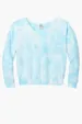Port & Co Women's Beach Wash Cloud Tie-Dye V-Neck Sweatshirt — view 6