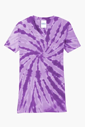 Port & Co Women's Tie-Dye V-Neck Tee — view 6
