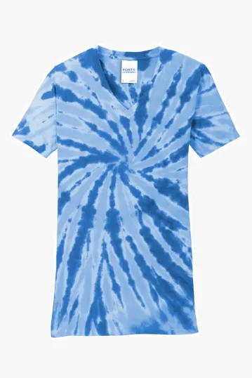 Port & Co Women's Tie-Dye V-Neck Tee — view 8