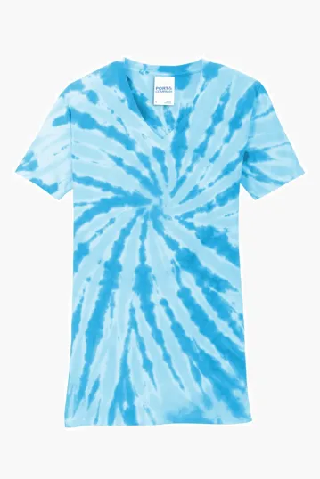 Port & Co Women's Tie-Dye V-Neck Tee — view 9