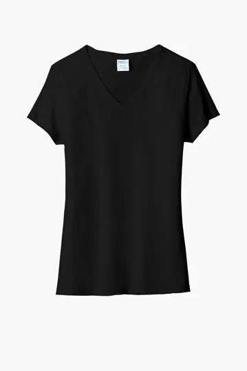 Port & Co Women's Tri-Blend V-Neck Tee — view 2