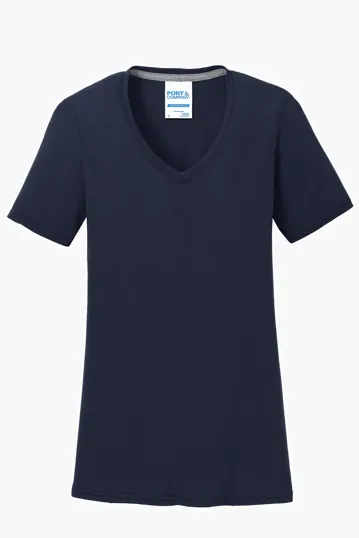 Port & Co Women's Performance Blend V-Neck Tee — view 6