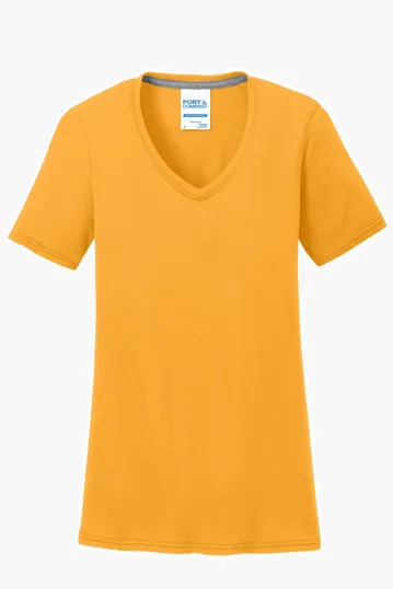 Port & Co Women's Performance Blend V-Neck Tee — view 7