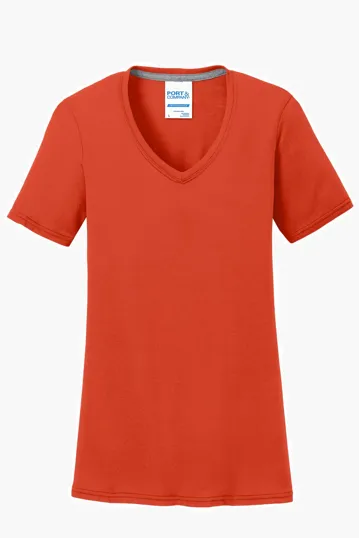 Port & Co Women's Performance Blend V-Neck Tee — view 10