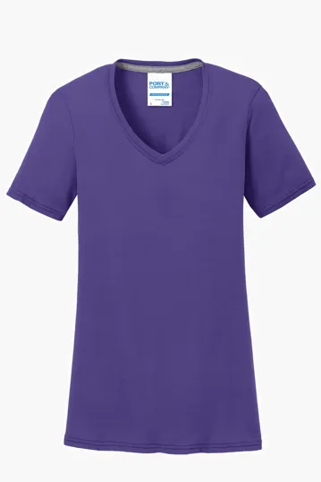 Port & Co Women's Performance Blend V-Neck Tee — view 11
