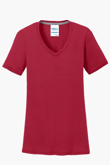 Port & Co Women's Performance Blend V-Neck Tee — view 12