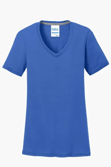 Port & Co Women's Performance Blend V-Neck Tee — view 13