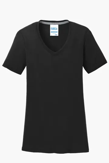 Port & Co Women's Performance Blend V-Neck Tee — view 28