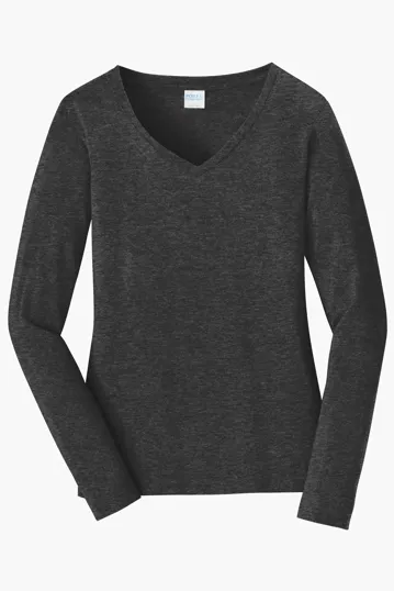 Port & Co Women's Long Sleeve Fan Favorite V-Neck Tee — view 25