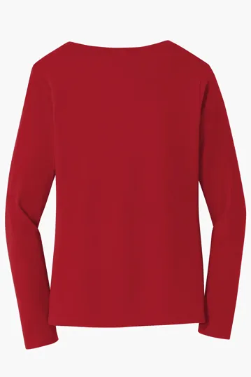 Port & Co Women's Long Sleeve Fan Favorite V-Neck Tee — view 19