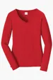 Port & Co Women's Long Sleeve Fan Favorite V-Neck Tee — view 2