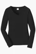 Port & Co Women's Long Sleeve Fan Favorite V-Neck Tee — view 5