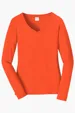 Port & Co Women's Long Sleeve Fan Favorite V-Neck Tee — view 7