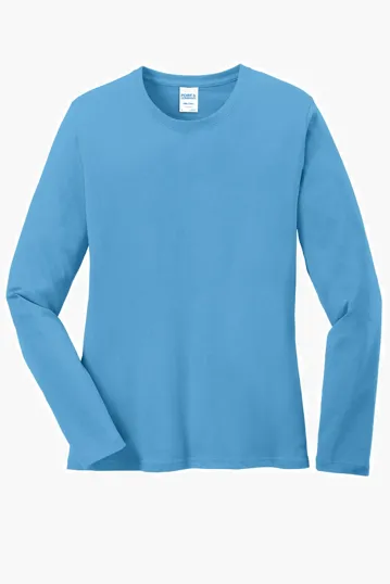Port & Co Women's Long Sleeve Core Cotton Tee — view 2