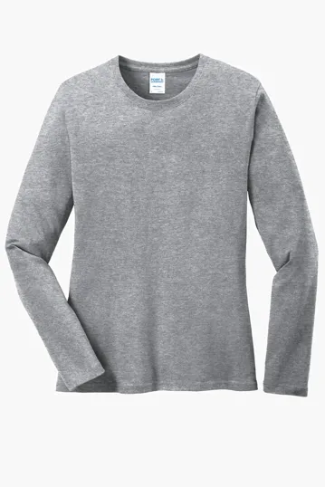 Port & Co Women's Long Sleeve Core Cotton Tee — view 3