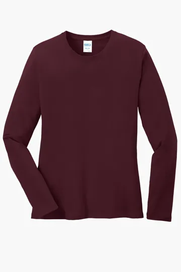 Port & Co Women's Long Sleeve Core Cotton Tee — view 4