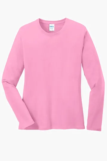 Port & Co Women's Long Sleeve Core Cotton Tee — view 5