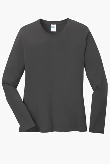 Port & Co Women's Long Sleeve Core Cotton Tee — view 6