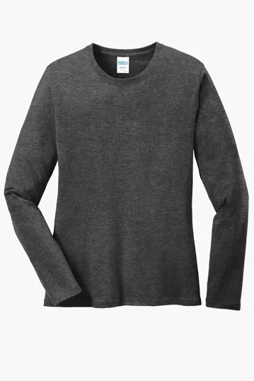 Port & Co Women's Long Sleeve Core Cotton Tee — view 7