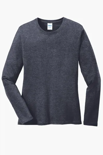 Port & Co Women's Long Sleeve Core Cotton Tee — view 8