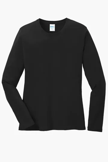 Port & Co Women's Long Sleeve Core Cotton Tee — view 9