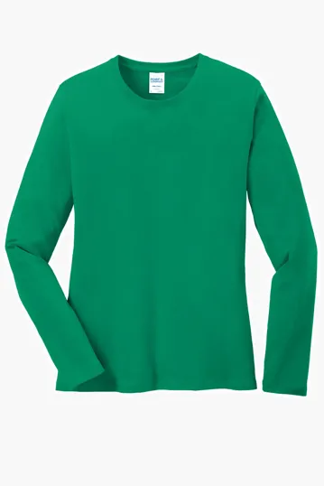 Port & Co Women's Long Sleeve Core Cotton Tee — view 10