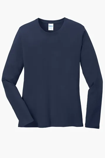 Port & Co Women's Long Sleeve Core Cotton Tee — view 12